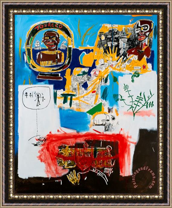 Jean-michel Basquiat Campaign Framed Painting