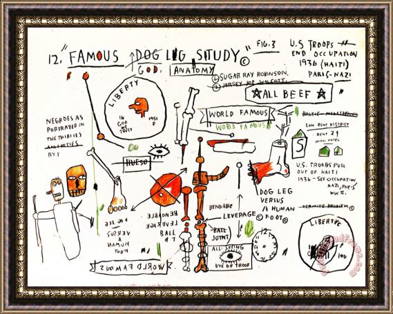 Jean-michel Basquiat Dog Leg Study Framed Print