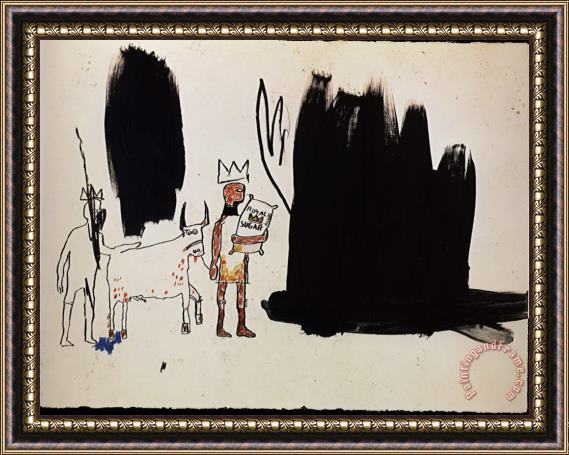 Jean-michel Basquiat Dwellers in The Marshes Framed Painting