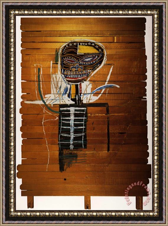 Jean-michel Basquiat Gold Griot Framed Print