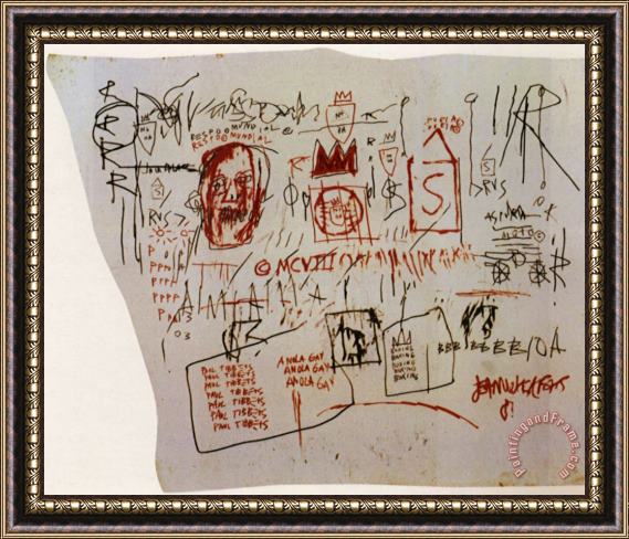 Jean-michel Basquiat Gringo Pilot Anola Gay Framed Painting