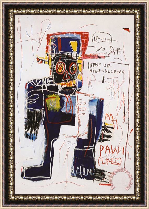 Jean-michel Basquiat Ironew York of The Negro Policeman Framed Painting