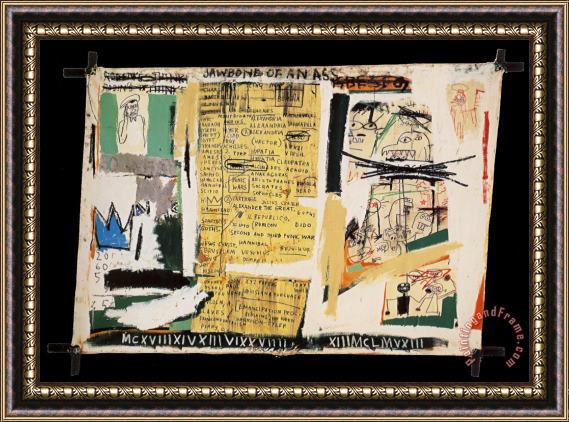 Jean-michel Basquiat Jawbone of an Ass Framed Painting
