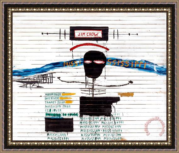 Jean-michel Basquiat Jim Crow, 1986 Framed Painting