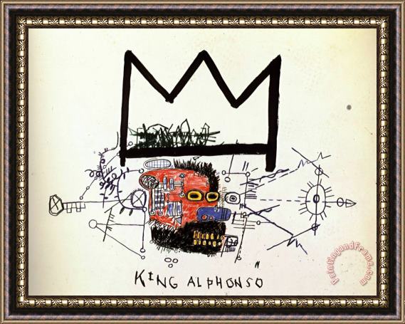 Jean-michel Basquiat King Alphonso Framed Painting