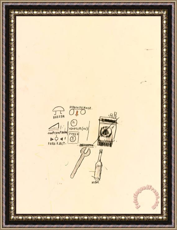 Jean-michel Basquiat Ribbon Release Framed Painting
