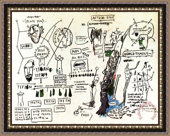 Jean-michel Basquiat Titian Framed Painting