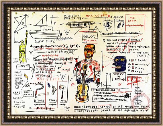 Jean-michel Basquiat Undiscovered Genius Framed Painting