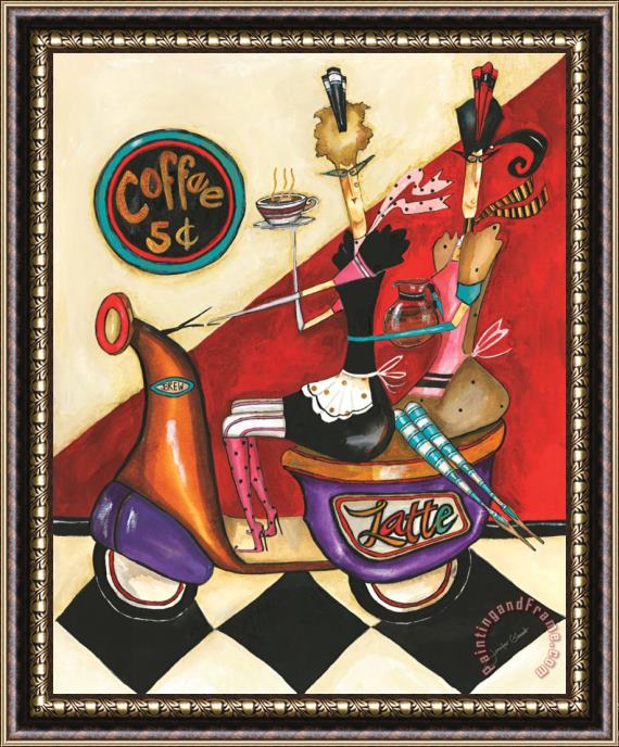Jennifer Garant Coffee 5 Cents Framed Painting