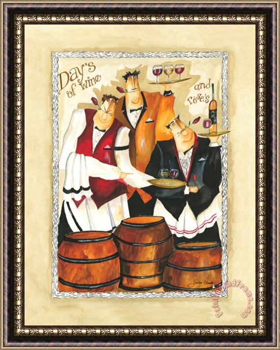Jennifer Garant Wine Roses II Framed Painting