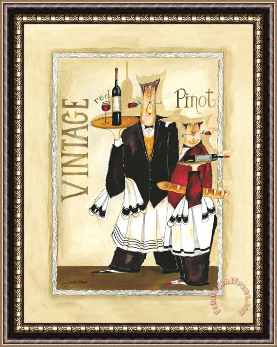 Jennifer Garant Wine Roses III Framed Painting