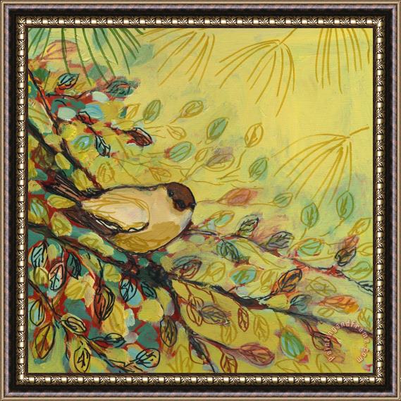 Jennifer Lommers Goldfinch Waiting Framed Painting