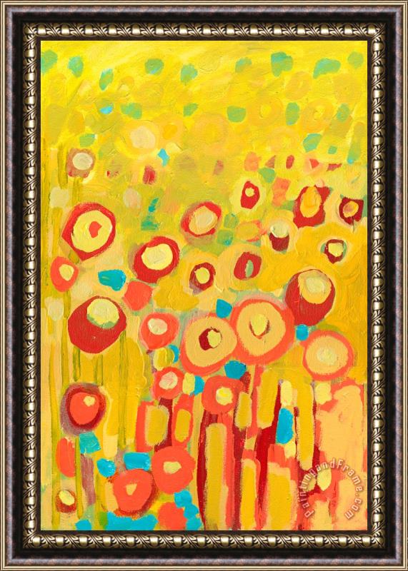 Jennifer Lommers Growing in Yellow No 2 Framed Painting
