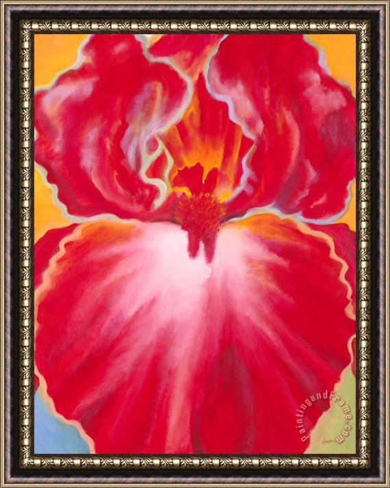 Jerome Lawrence Queen II Red Iris Framed Print