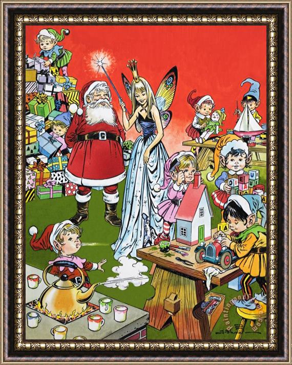 Jesus Blasco Santa Claus Toy Factory Framed Print
