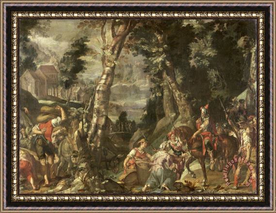 Joachim Anthonisz Wtewael Meeting Between David And Abigail Framed Painting