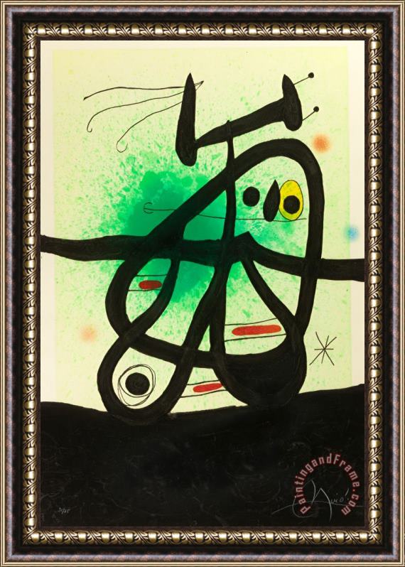 Joan Miro L'oiseau Mongol, 1969 Framed Painting