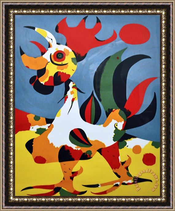 Joan Miro Le Coq, 1940 Framed Painting