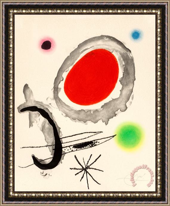 Joan Miro Oiseau Entre Deux Astres, 1967 Framed Print