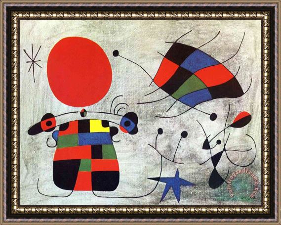 Joan Miro The Smile of The Flamboyant Wings Framed Painting