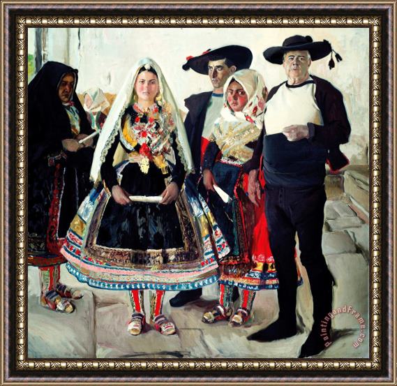Joaquin Sorolla y Bastida Typical Lagarterans Or Lagarteran Brideshare Framed Painting