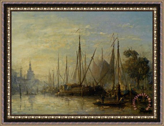 Johan Barthold Jongkind Le Port De Rotterdam Framed Painting