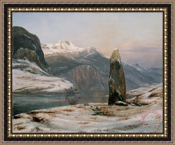 Johan Christian Dahl Winter at The Sognefjord Framed Print