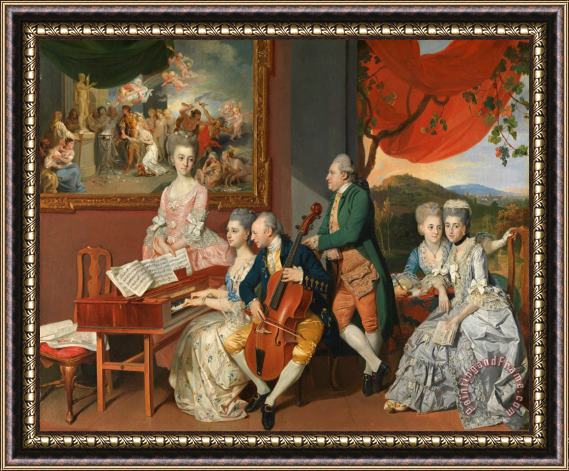 Johan Joseph Zoffany The Gore Family with George, 3rd Earl Cowper Framed Print