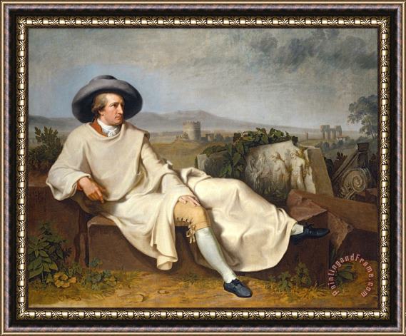 Johann Heinrich Wilhelm Tischbein Goethe in The Roman Campagna Framed Painting