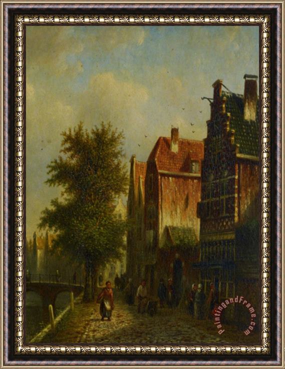 Johannes Franciscus Spohler Beside The Canal Framed Print