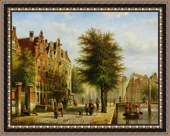 Johannes Franciscus Spohler By The Canal Framed Print