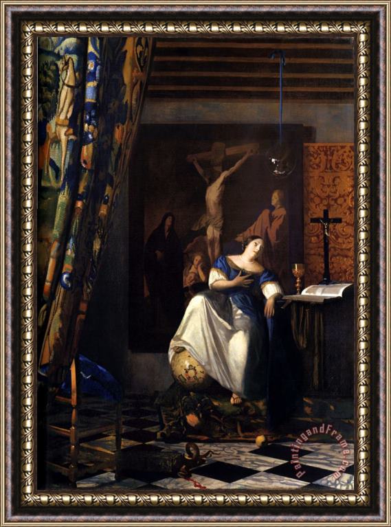 Johannes Vermeer Allegory of The Faith Framed Painting