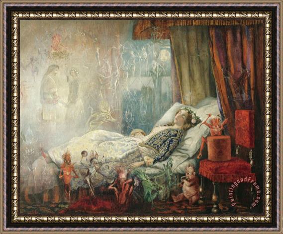 John Anster Fitzgerald The Stuff That Dreams Are Made of Framed Painting