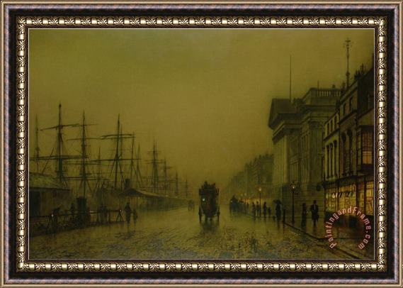 John Atkinson Grimshaw Liverpool Docks Customs House And Salthouse Docks Liverpool Framed Painting