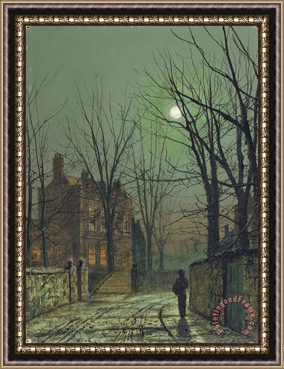 John Atkinson Grimshaw Under The Moon Framed Painting