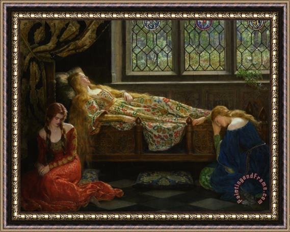 John Collier Sleeping Beauty Framed Print
