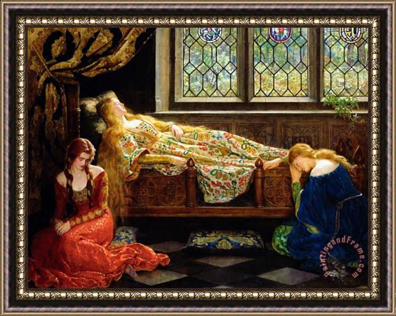 John Collier The Sleeping Beauty Framed Print