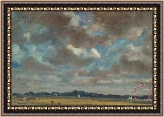 John Constable Extensive Landscape with Grey Clouds Framed Print