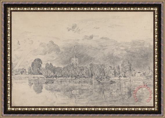 John Constable Fulham Church From Across The River Framed Painting