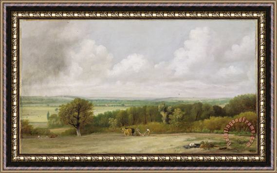 John Constable Landscape - Ploughing Scene in Suffolk Framed Print