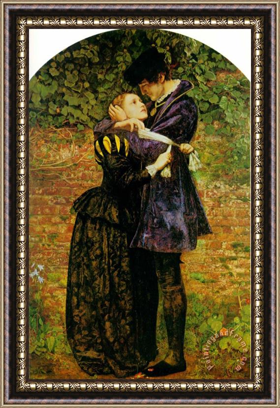 John Everett Millais A Huguenot, on St. Bartholomew's Day Refusing to Shield Himself From Danger by Wearing The Roman Catholic Badge Framed Painting