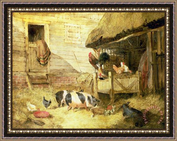 John Frederick Herring Snr Farmyard Scene Framed Painting