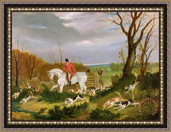 John Frederick Herring Snr The Suffolk Hunt - Going to Cover near Herringswell Framed Painting