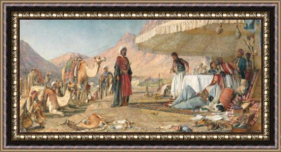 John Frederick Lewis A Frank Encampment in The Desert of Mount Sinai. 1842 Framed Painting