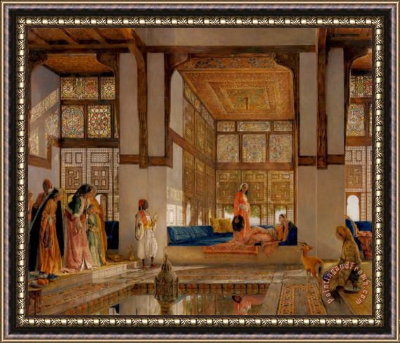 John Frederick Lewis A Lady Receiving Visitors (the Reception) Framed Print