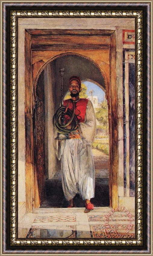 John Frederick Lewis The Pipe Bearer Framed Painting