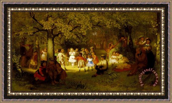 John George Brown Picnic Party in The Woods Framed Print
