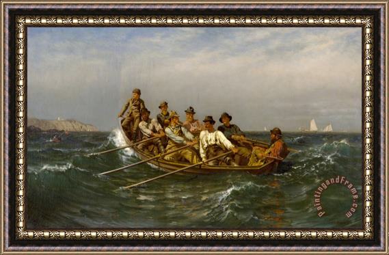 John George Brown Pull for The Shore, 1878 Framed Painting