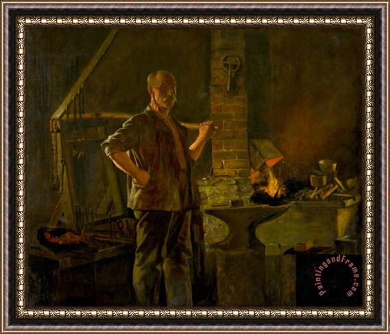 John George Brown The Village Blacksmith Framed Painting