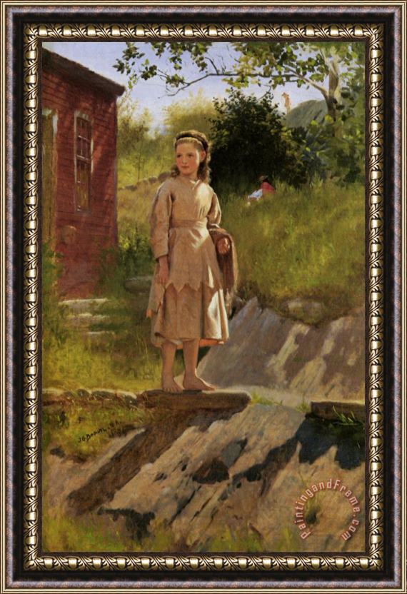 John George Brown Young Girl Framed Painting